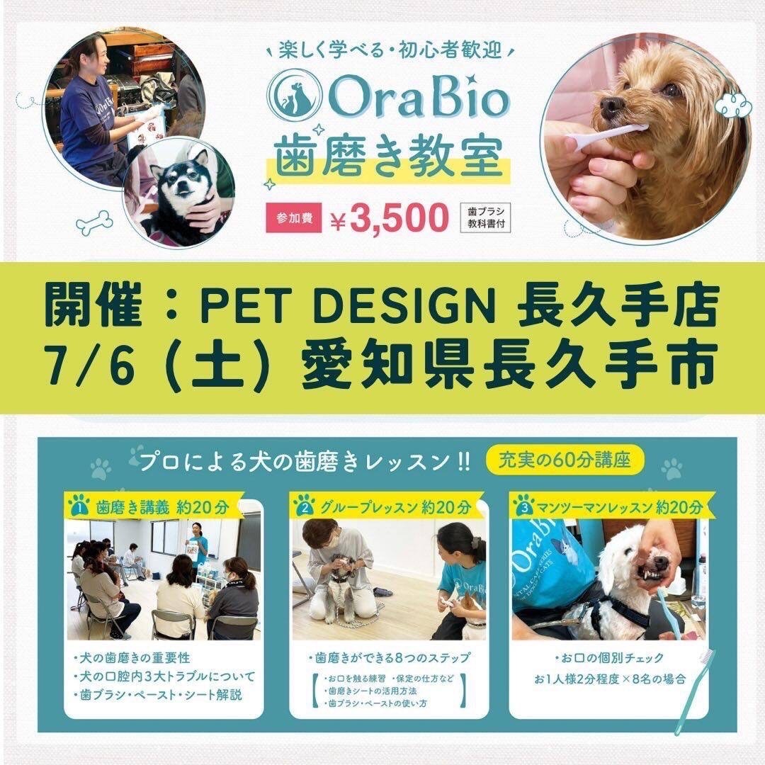 OraBio歯磨き教室☆長久手店 | PET DESIGN 長久手店 | お知らせ | PET DESIGN